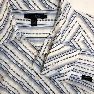 Lift-Diagonal Stripe Long Sleeve Button Up Shirt